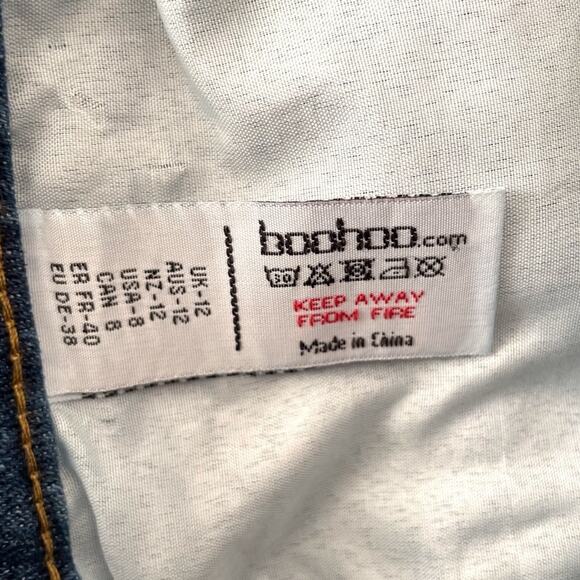 Boohoo Blue High Rise Mom Jeans Sz 8 - Picture 6 of 7
